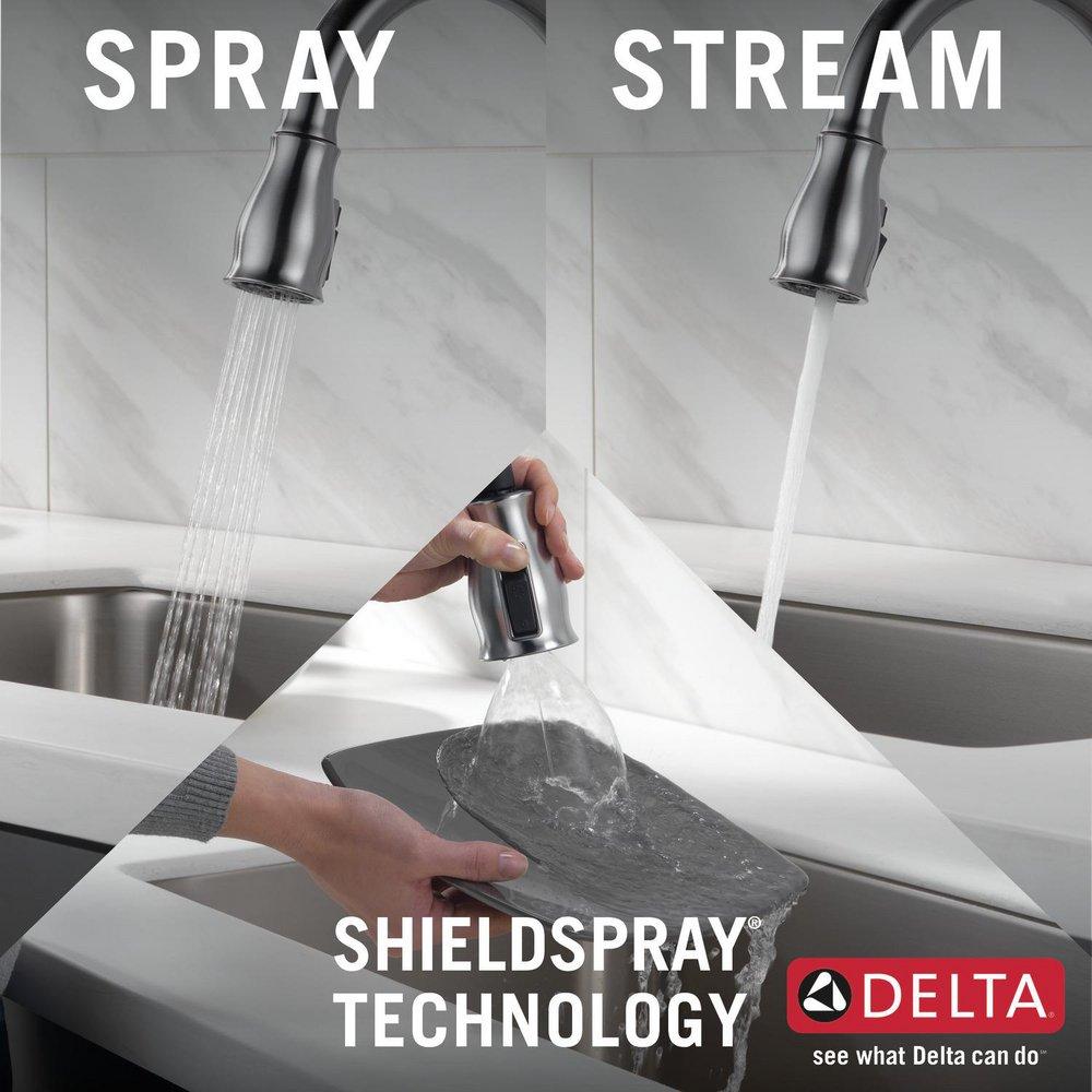 Delta Faucet Arctic Stainless Single Handle Pull Down Touch and Voice Activated Kitchen Faucet 