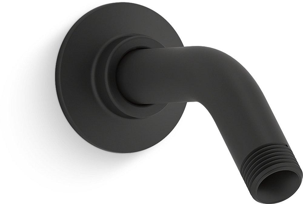 KOHLER Matte Black 1/2 in. NPT Metal Shower Arm and Flange 