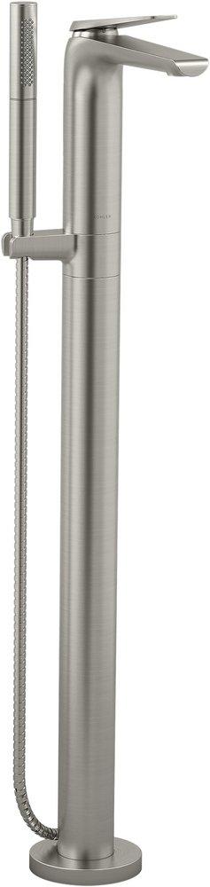 KOHLER Vibrant&reg; Brushed Nickel Single Handle Lever Floor Mount Filler (Trim Only) 