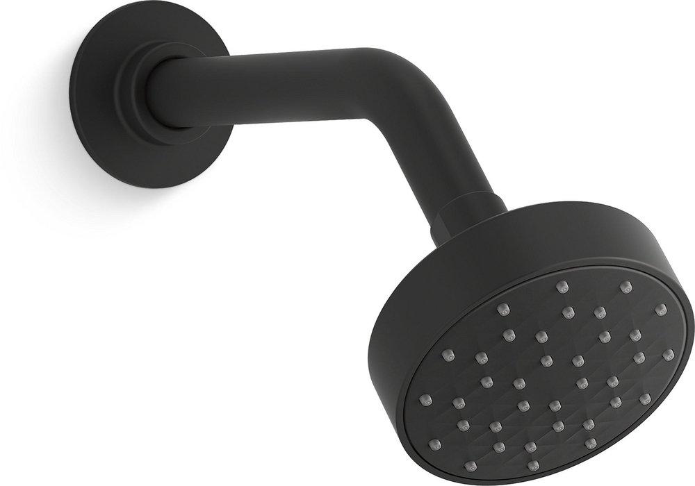 KOHLER Matte Black Single Function Full Coverage Showerhead 