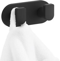 2-Hook Robe Hook in Matte Black