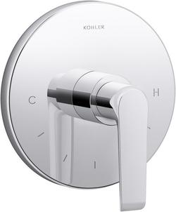 Single Handle Thermostatic Valve Trim in Polished Chrome