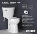 KOHLER White 1.28 gpf Elongated Floor Mount Two Piece Toilet Bowl 
