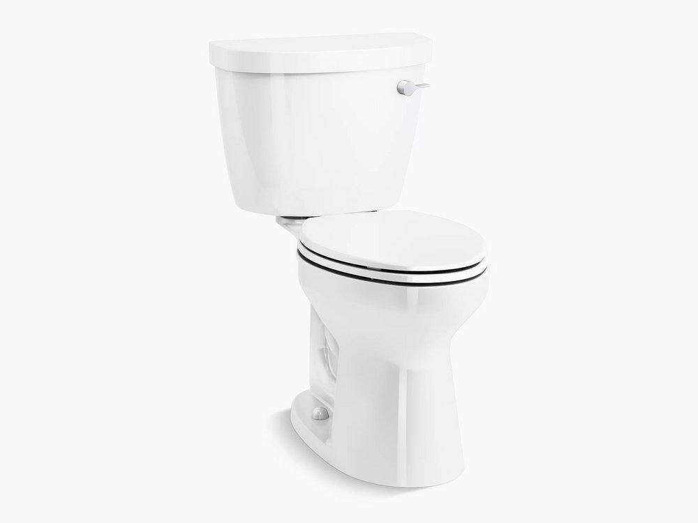 KOHLER White 1.28 gpf Elongated Two Piece Toilet 