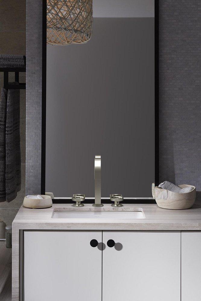 KOHLER Vibrant Brushed Nickel Two Handle Widespread Bathroom Sink Faucet 