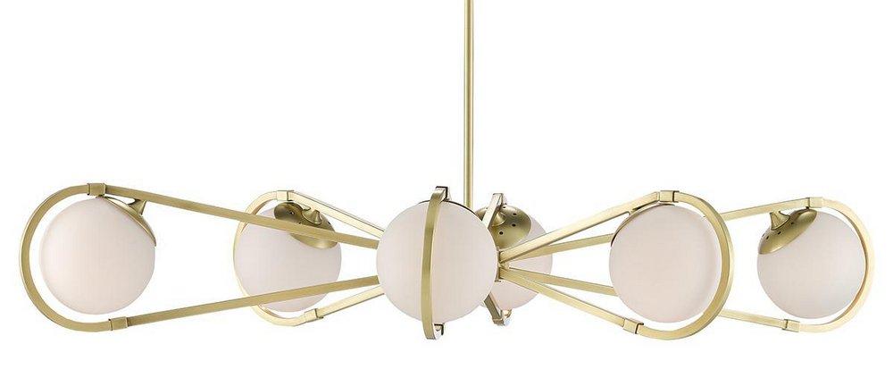 Currey and Company Brushed Brass 25W 6-Light Candelabra E-12 Chandelier 