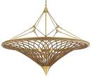 40 in. 60W 4-Light Candelabra E-12 Chandelier in Natural with Contemporary Gold Leaf