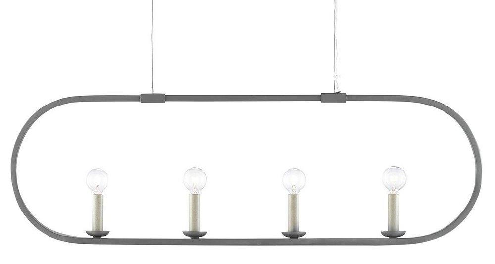 Currey and Company Hiroshi Grey 60W 4-Light Candelabra E-12 Chandelier 