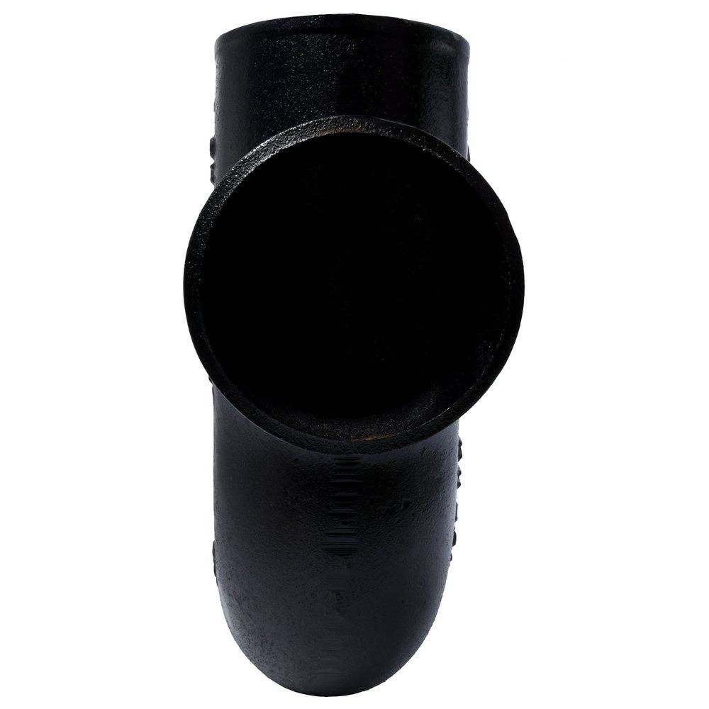 Black No-Hub x Spigot Cast Iron Running Trap with Double Vent 