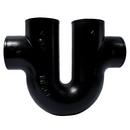 Black No-Hub x Spigot Cast Iron Running Trap with Double Vent 