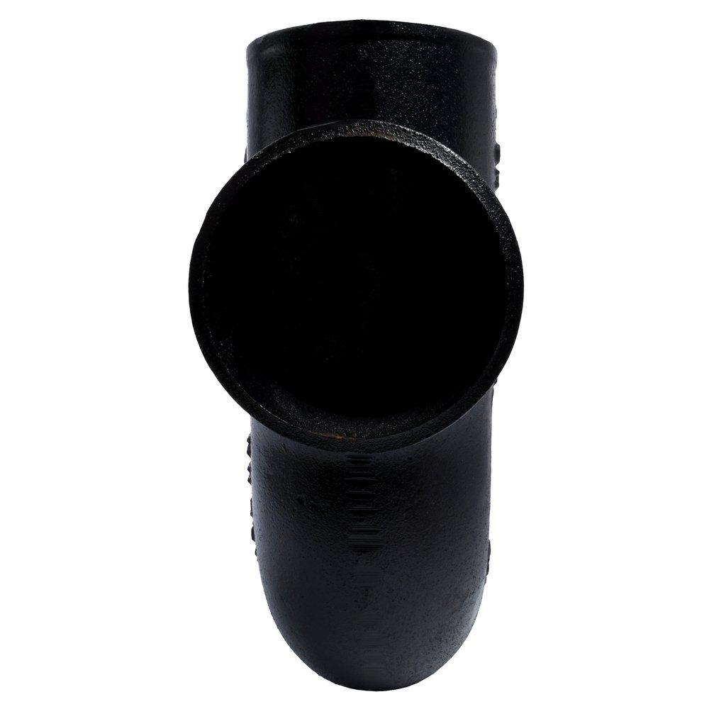 Black No-Hub x Spigot Cast Iron Running Trap with Double Vent 