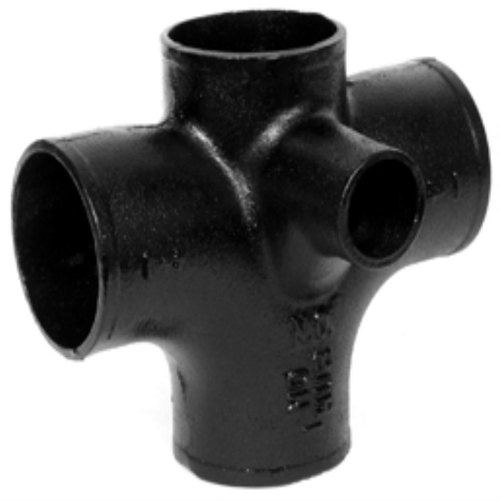 Black No Hub Cast Iron Sanitary Cross 
