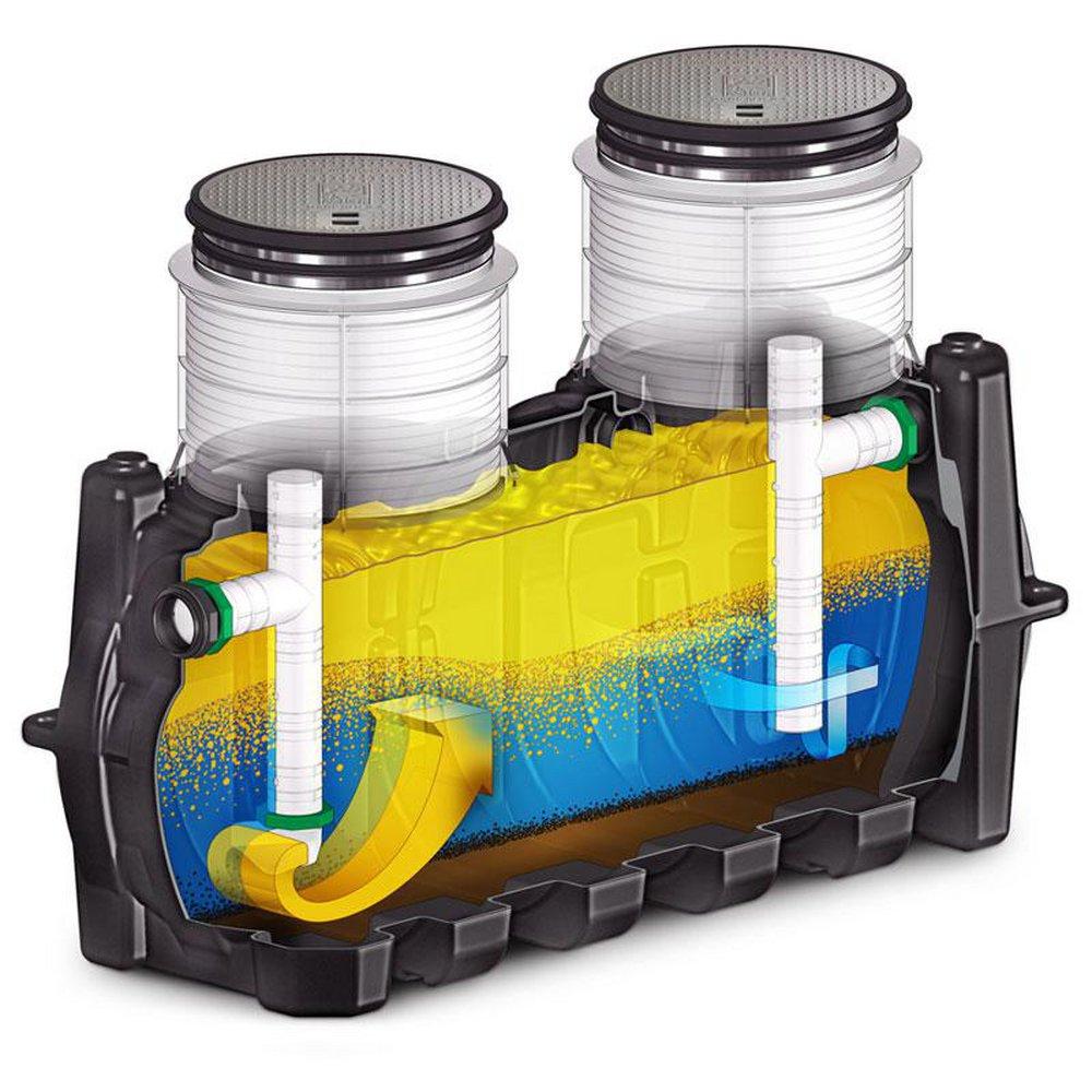 GB-250-B GREASE INTERCEPTOR 4 PLAIN/FEMALE INLET/OUTLET HIGHWAY RATED COMPOSITE COVER 