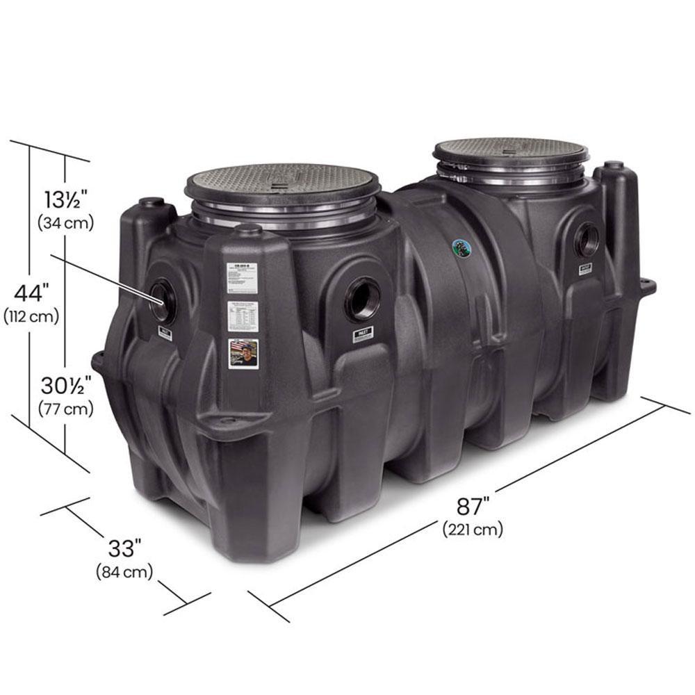 GB-250-B GREASE INTERCEPTOR 4 PLAIN/FEMALE INLET/OUTLET HIGHWAY RATED COMPOSITE COVER 