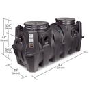 GB-250-B GREASE INTERCEPTOR 4 PLAIN/FEMALE INLET/OUTLET HIGHWAY RATED COMPOSITE COVER 