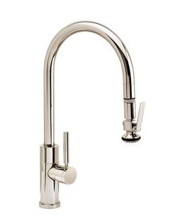Single Handle Pull Down Kitchen Faucet in Polished Nickel