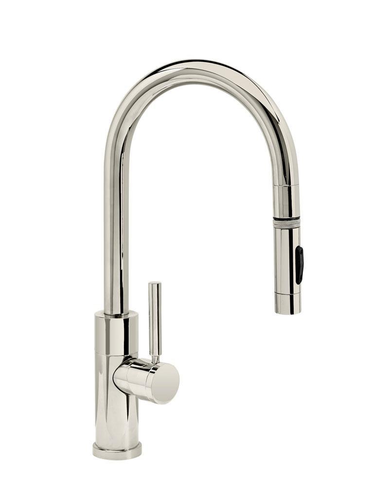 Waterstone Polished Nickel Single Handle Pull Down Kitchen Faucet 