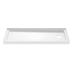 60 in. x 32 in. Shower Base with Right Drain in White