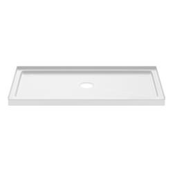 60 in. x 34 in. Shower Base with Center Drain in White