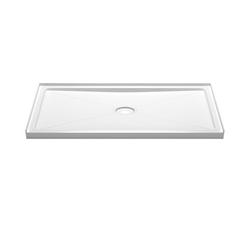 60 in. x 34 in. Shower Base with Center Drain in White