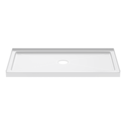 60 in. x 34 in. Shower Base with Center Drain in White