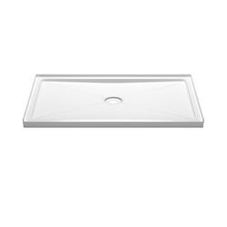 60 in. x 36 in. Shower Base with Center Drain in White