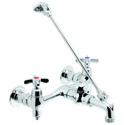 Two Cross Handle Wall Mount Service Faucet in Polished Chrome