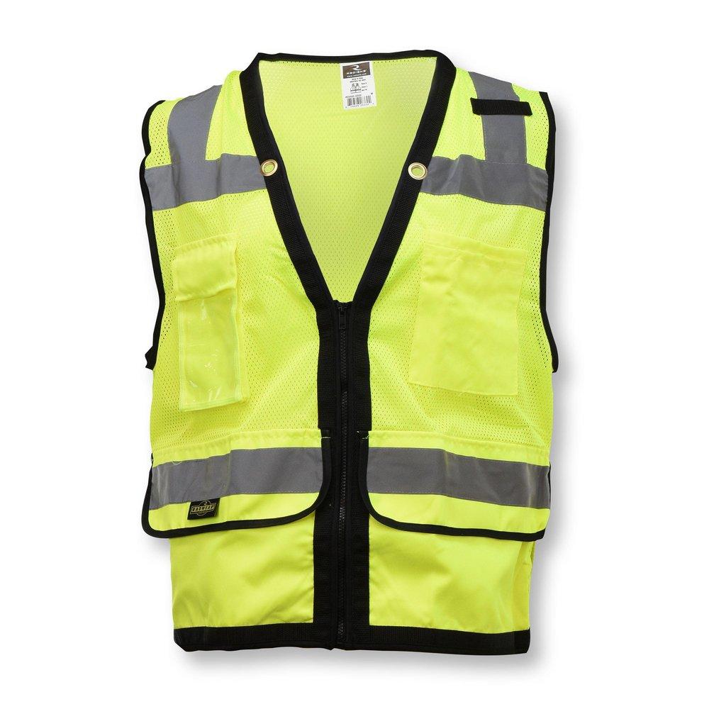 Radians Hi-Viz Green Polyester Mesh Surveyor Safety Vest in Hi-Viz Green 