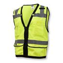 XL Size Polyester Mesh Surveyor Safety Vest in Hi-Viz Green