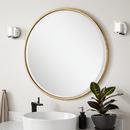 Signature Hardware Gold Leaf 36 x 36 x 7/8 in. Round Decorative Vanity Mirror 