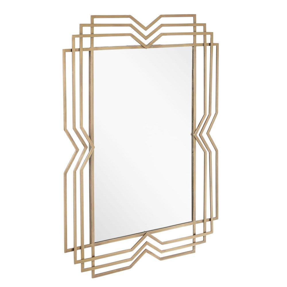 Signature Hardware Gold Leaf 36 x 36 x 7/8 in. Round Decorative Vanity Mirror 