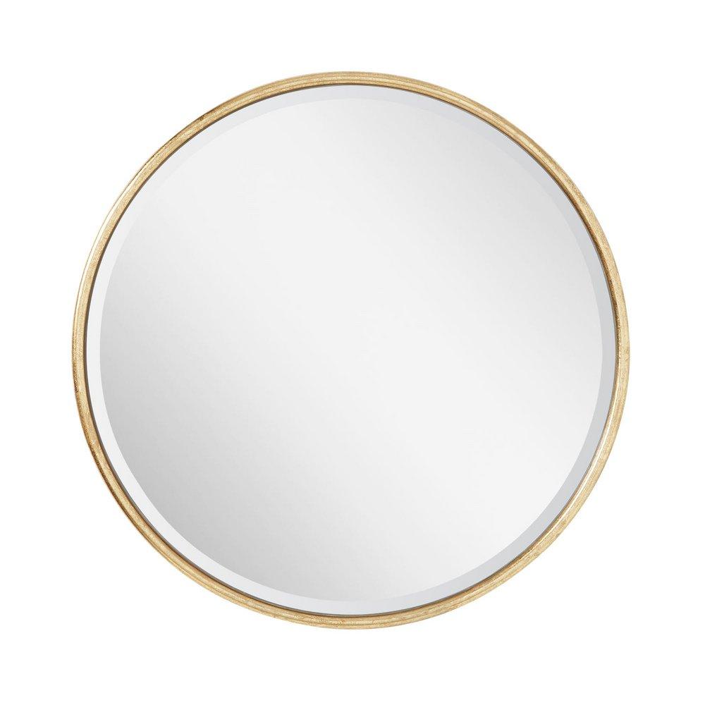 Signature Hardware Gold Leaf 36 x 36 x 7/8 in. Round Decorative Vanity Mirror 