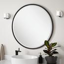 Signature Hardware Black Powder Coat 36 x 36 x 7/8 in. Round Decorative Vanity Mirror 