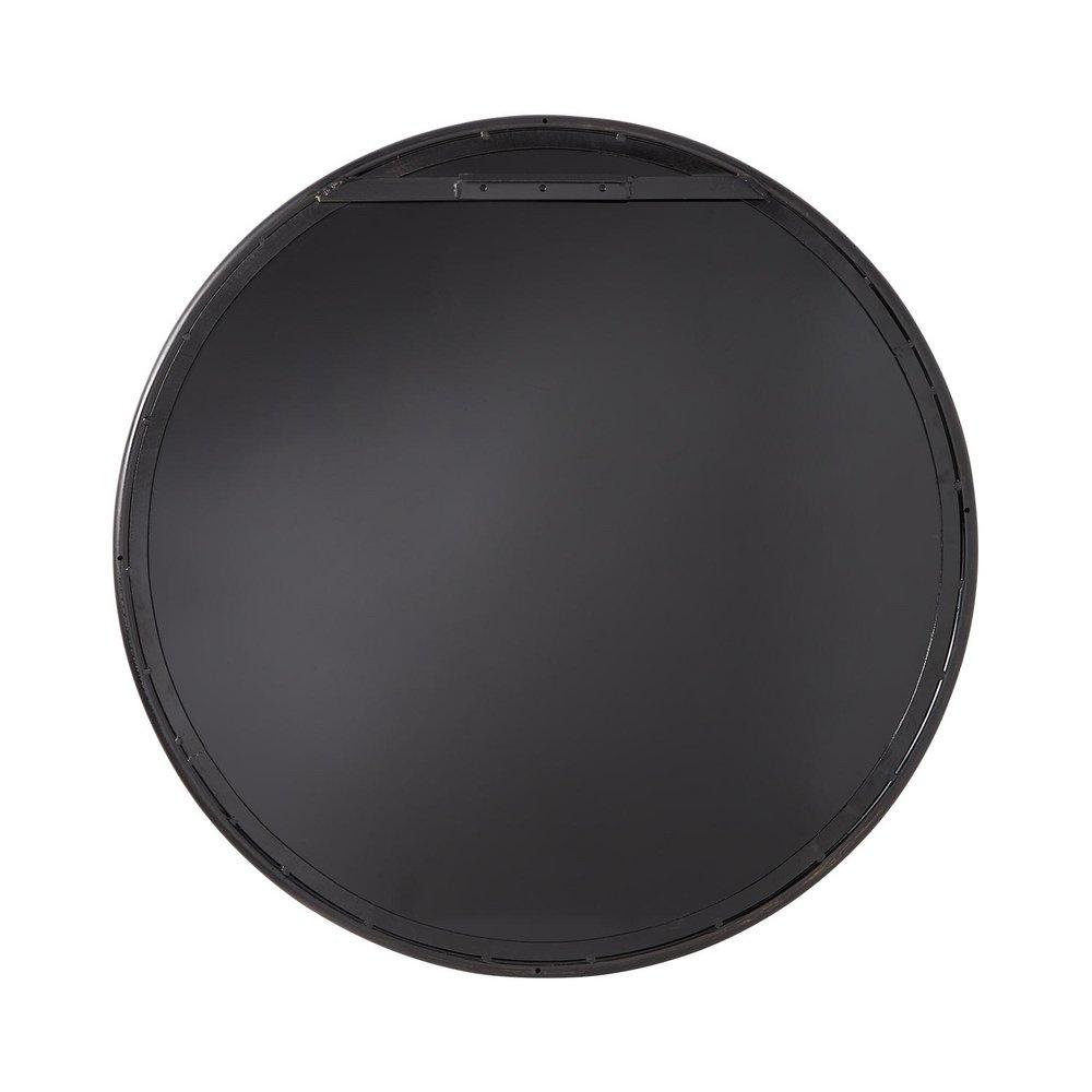Signature Hardware Black Powder Coat 36 x 36 x 7/8 in. Round Decorative Vanity Mirror 