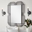29-3/4 x 39-5/8 x 1 in. Rectangular Decorative Vanity Mirror in Black Powder Coat