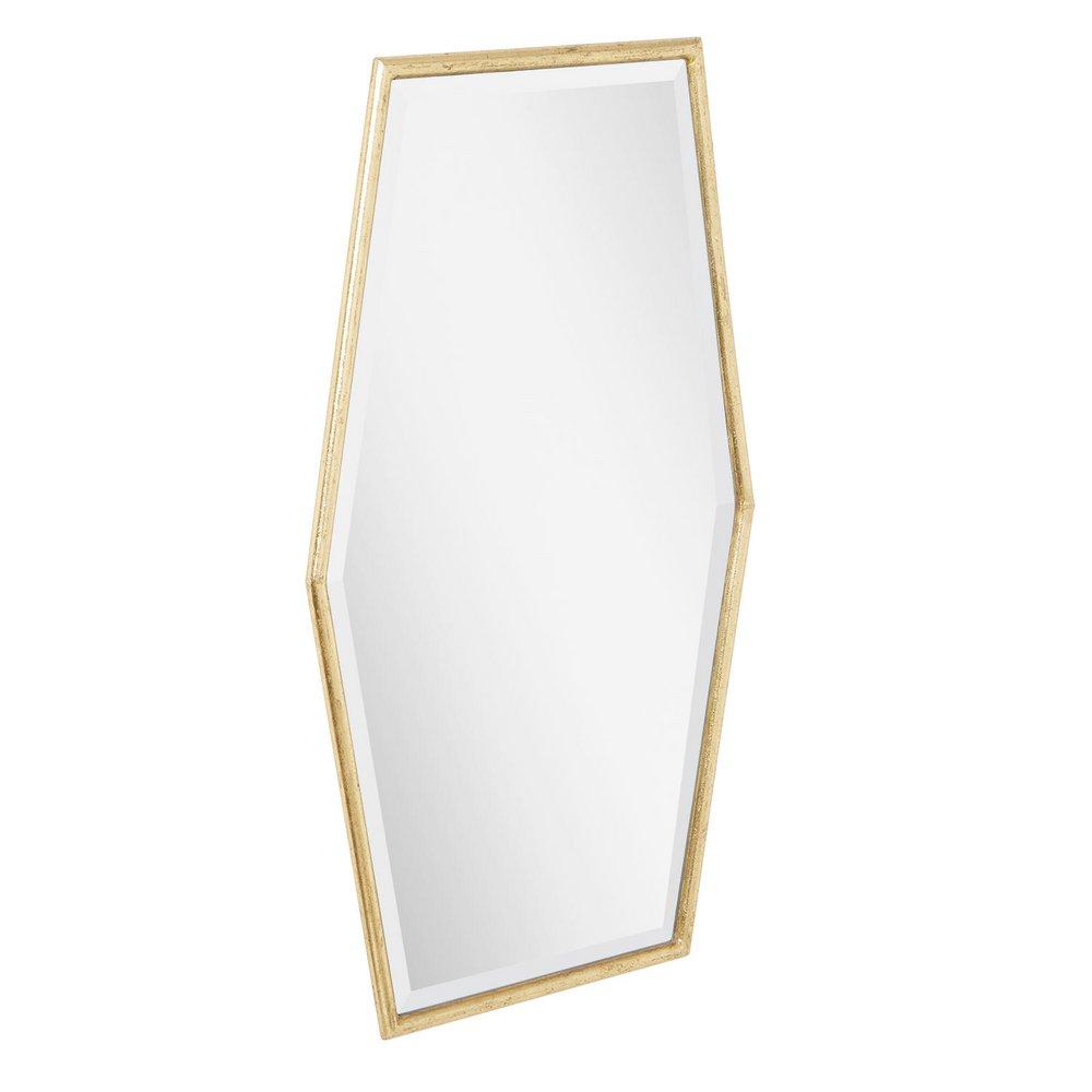 Signature Hardware Black Powder Coat 20-3/8 x 36 x 3/4 in. Hexagonal Decorative Vanity Mirror 