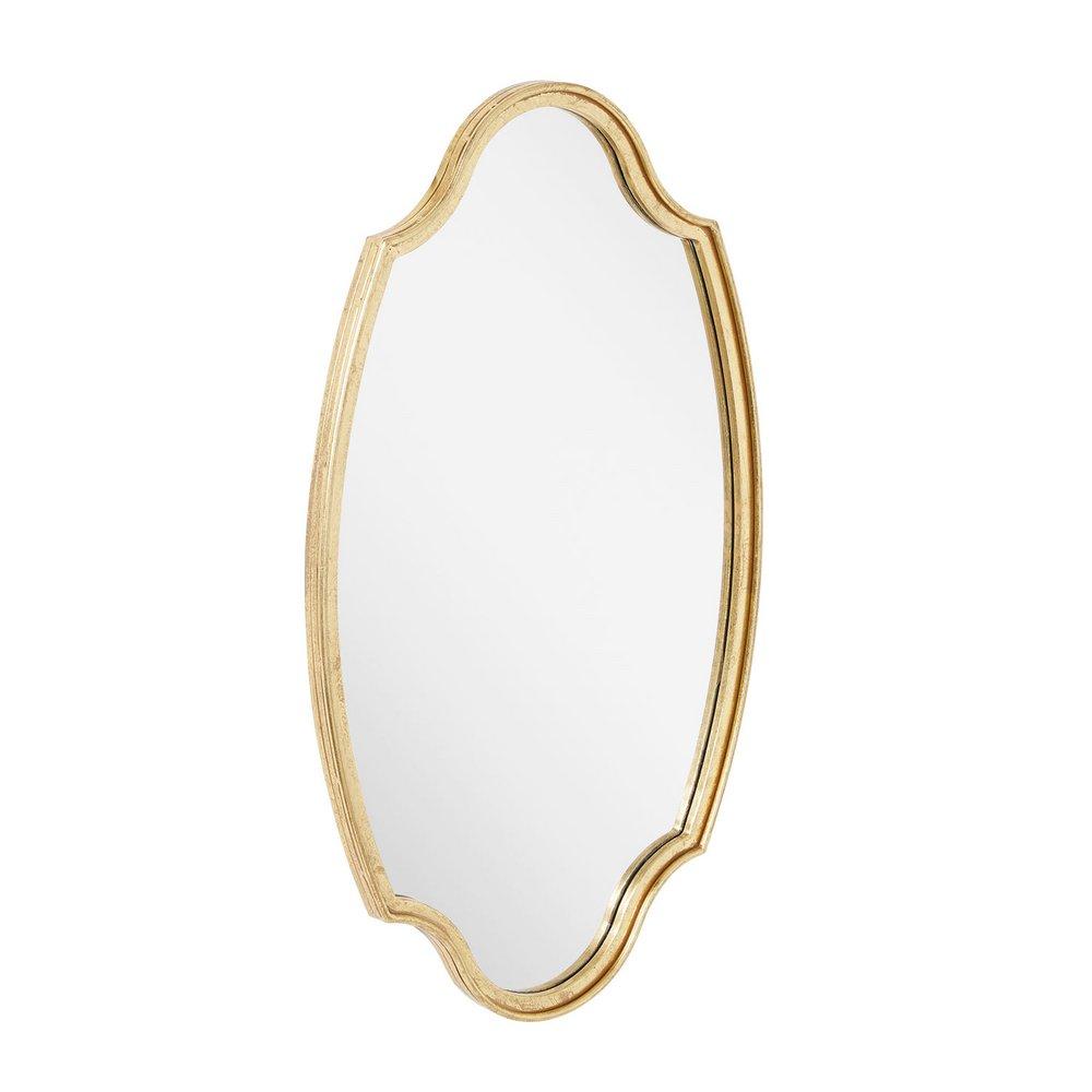 Signature Hardware Gold Leaf 22 x 37-3/4 x 1-1/4 in. Oval Decorative Vanity Mirror 