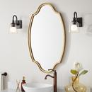 Signature Hardware Gold Leaf 22 x 37-3/4 x 1-1/4 in. Oval Decorative Vanity Mirror 