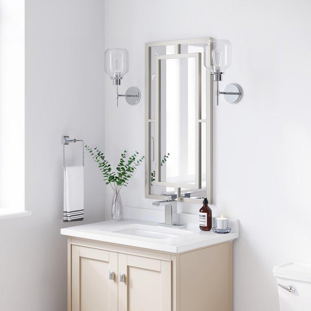 Signature Hardware Nickel 18 x 36 x 1 in. Rectangular Decorative Vanity Mirror 