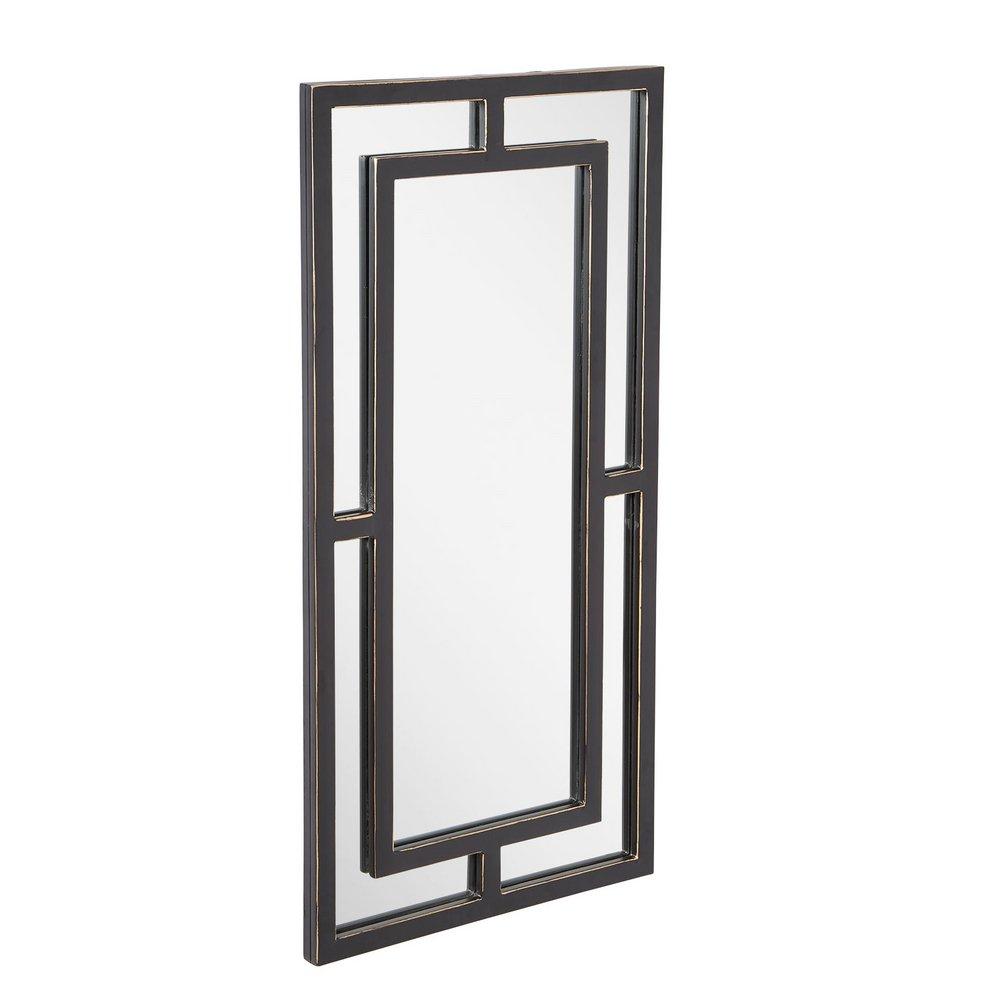 Signature Hardware Black Powder Coat 18 x 36 x 1 in. Rectangular Decorative Vanity Mirror 