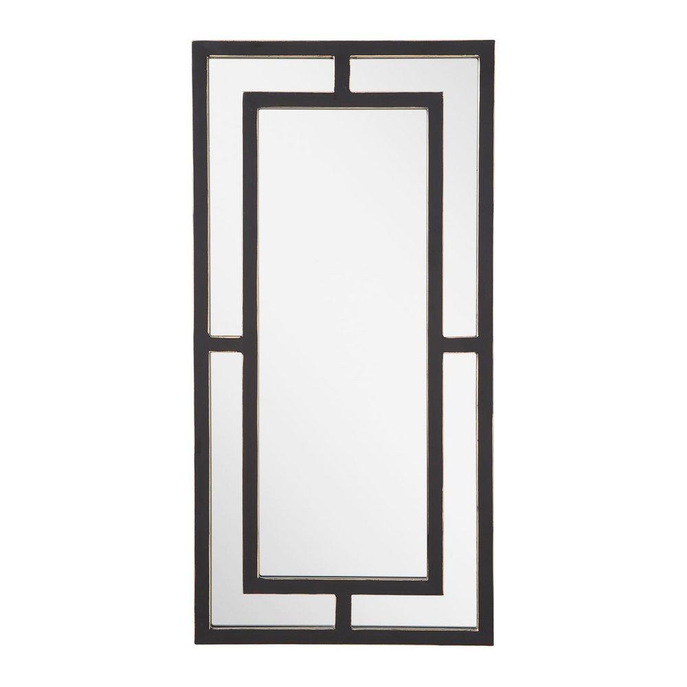 Signature Hardware Black Powder Coat 18 x 36 x 1 in. Rectangular Decorative Vanity Mirror 