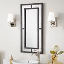 Signature Hardware Black Powder Coat 18 x 36 x 1 in. Rectangular Decorative Vanity Mirror 