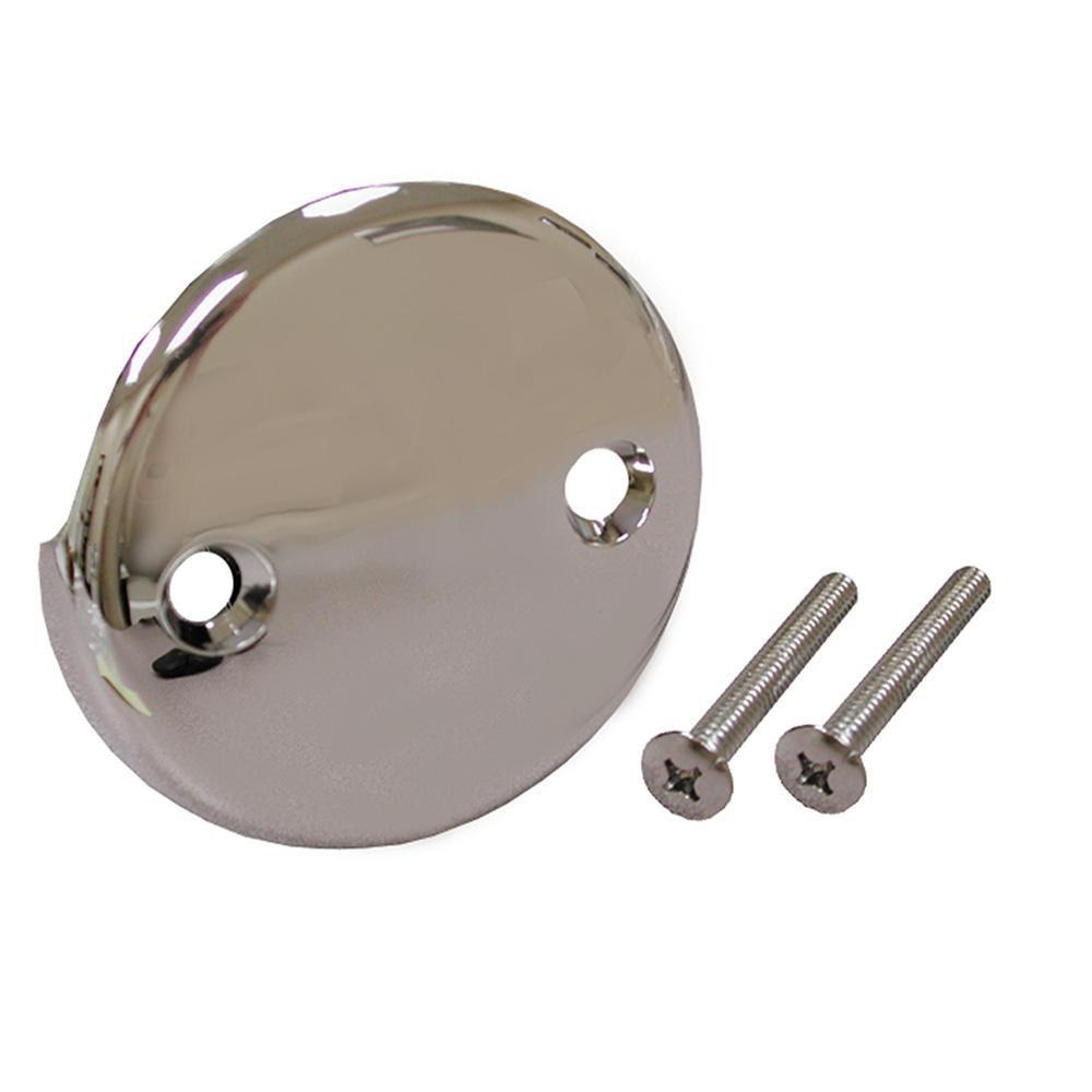 Jones Stephens Chrome Plated Zinc Two Hole Waste and Overflow Faceplate with Screw 