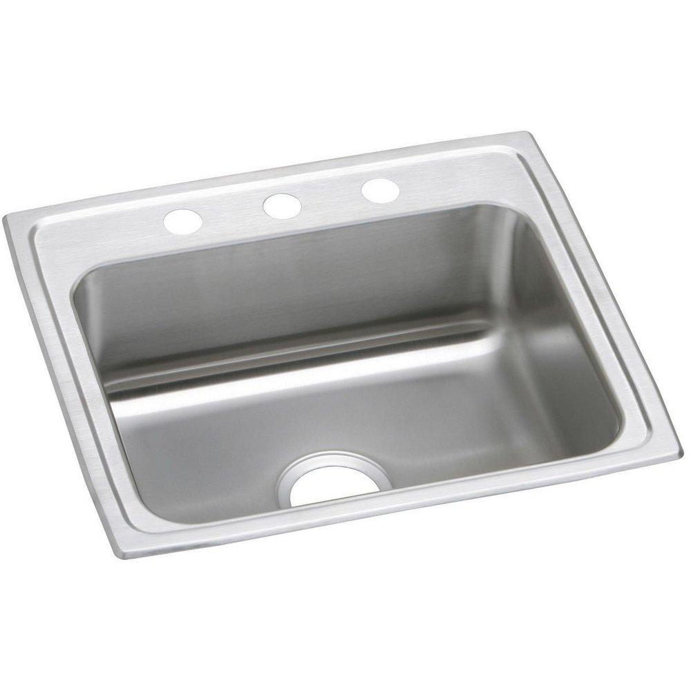 Elkay Brushed Satin 22 x 19-1/2 in. Stainless Steel Single Bowl Drop-in Kitchen Sink in Brushed Satin 