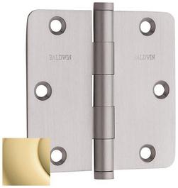 3.5" x 3.5" Solid Brass 1/4" Radius Corner Plain Bearing Mortise Hinge - Single Hinge