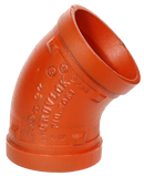 Gruvlok Grooved 45 Degree Domestic Hot Dipped Zinc Galvanized Ductile Iron Elbow 