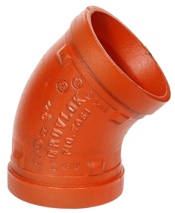 3 in. Grooved 45 Degree Hot Dipped Zinc Galvanized Ductile Iron Elbow