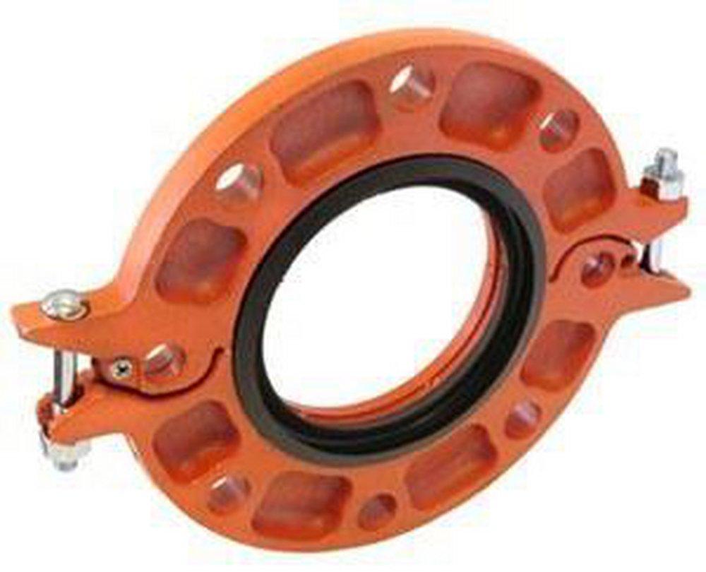 Gruvlok Orange Grooved x Flanged 300 psi Rust Inhibiting Painted Ductile Iron Coupling Adapter 