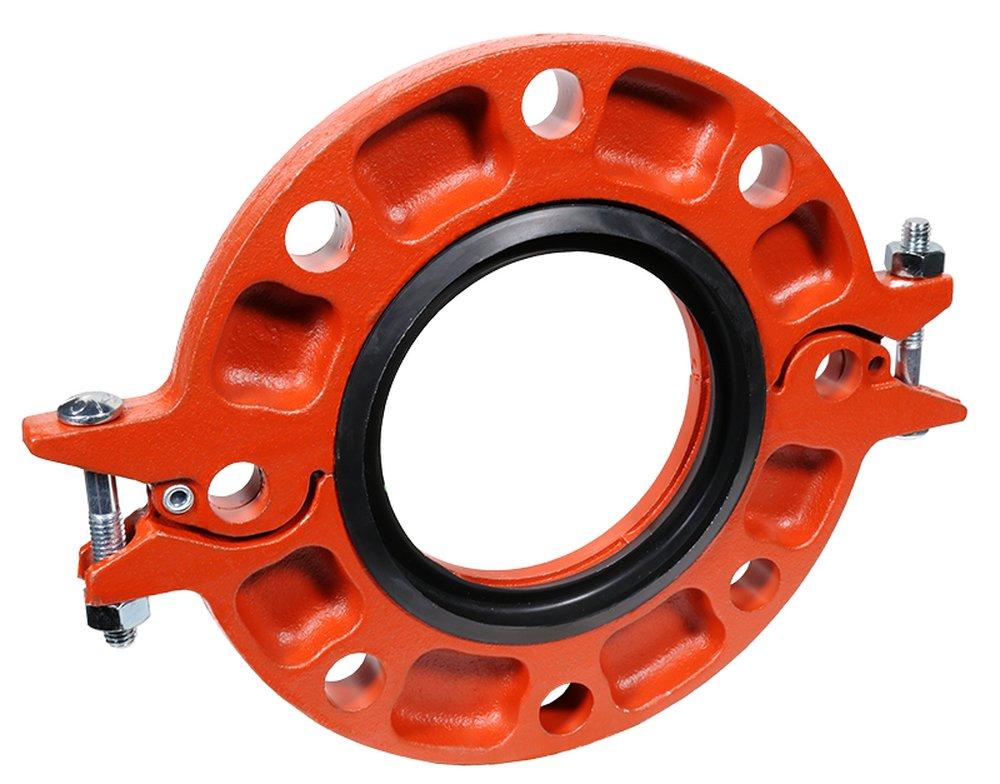 Gruvlok Orange Grooved x Flanged 300 psi Rust Inhibiting Painted Ductile Iron Coupling Adapter 