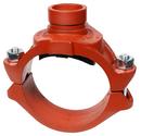 4 x 1-1/2 in. Grooved Reducing Rust Inhibiting Painted Ductile Iron Clamp Tee with Grade E EPDM Gasket 